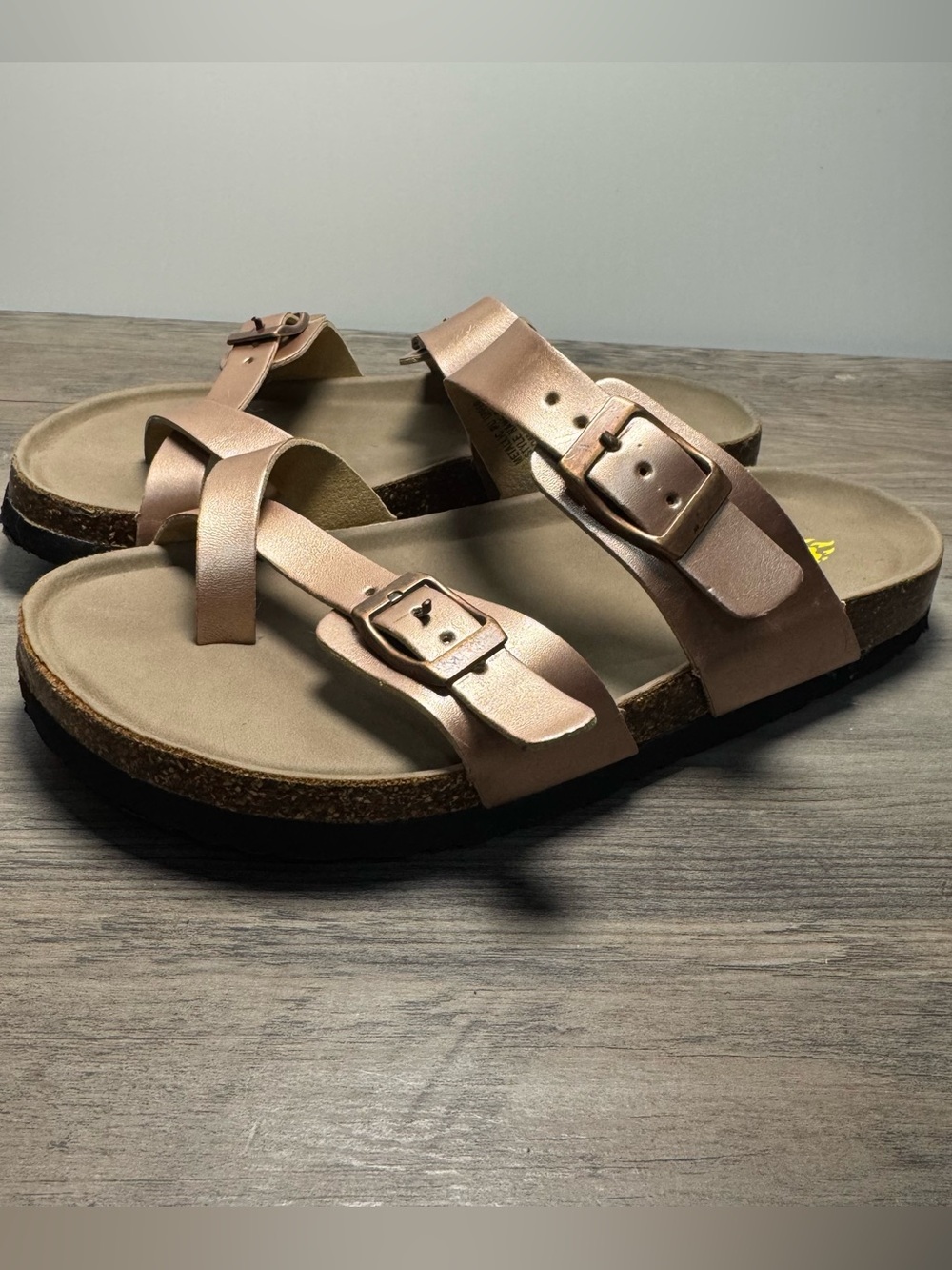 Aloha Island Rose Gold Buckle Toe-Post Sandals